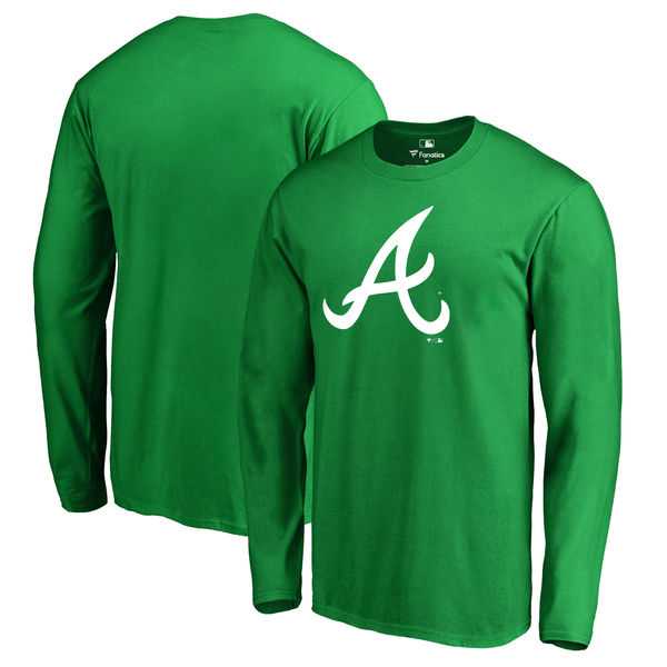 Men's Atlanta Braves Fanatics Branded Kelly Green St. Patrick's Day White Logo Long Sleeve T-Shirt,We sell and wholesale Men's Atlanta Braves Fanatics Branded Kelly Green St. Patrick's Day White Logo Long Sleeve T-Shirt on line form chian!